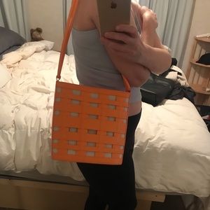 Orange shoulder bag from target-never used